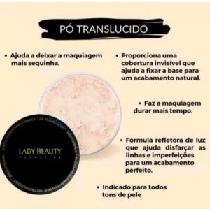Pó Translúcido Soft Touch Lady Beauty - Loose Powder Vegano 13g