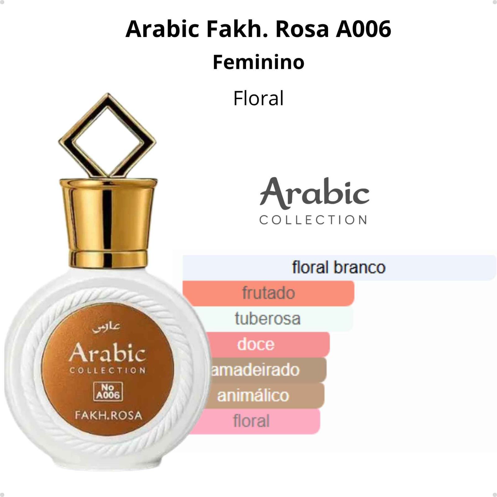 Perfume Arabic Collection A06 Fakh Rosa 25 ml - Imagem 3