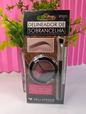 DELINEADOR DE SOBRANCELHA BELLA FEMME 3 CORES + PINCEL
