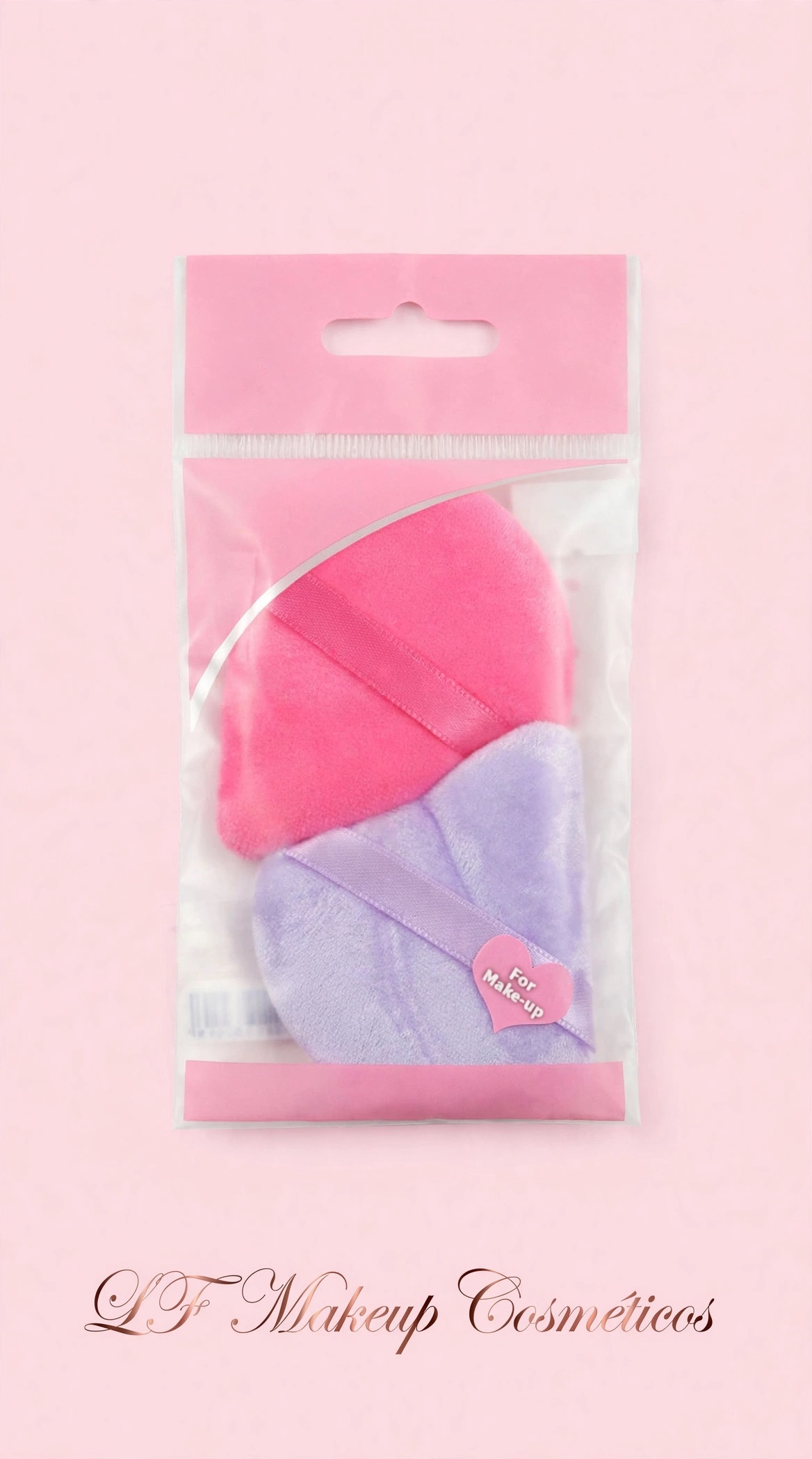 KIT 2 ESPONJAS PUFF TRIANGULAR PARA PÓ - VELUDO MACIO - ROSA E LILÁS