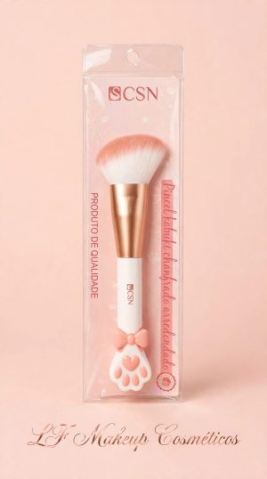 PINCEL KABUKI CHANFRADO ARREDONDADO PATINHA DE GATO - BLUSH E CONTORNO - CSN