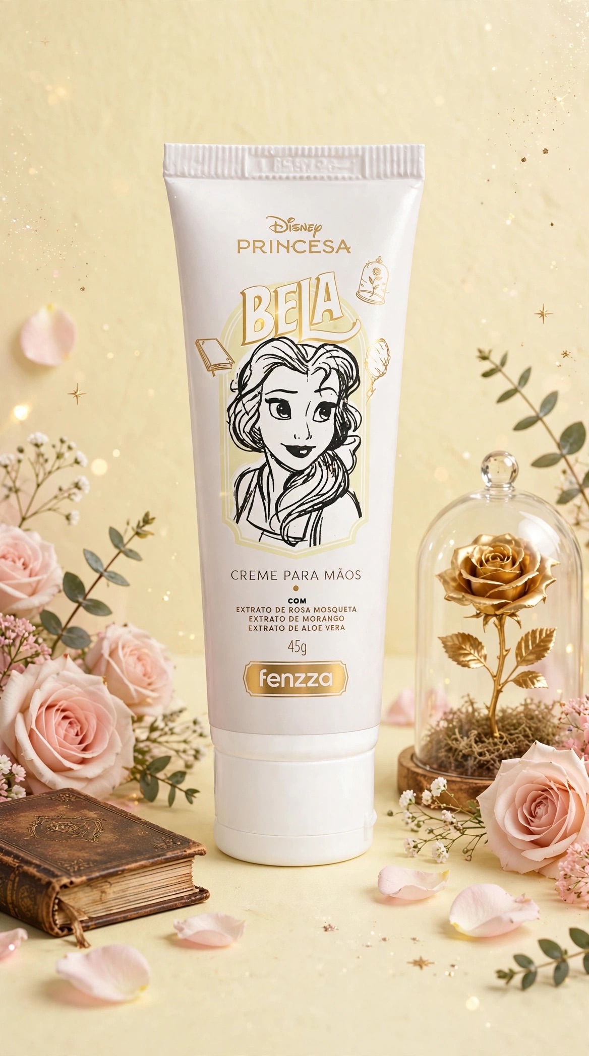 Creme para Mãos Princesa Bela 45g - Disney x Fenzza