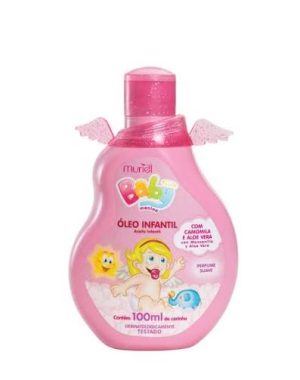 Óleo Infantil Muriel Baby Rosa com Camomila e Aloe Vera 100ml - Versão Menina
