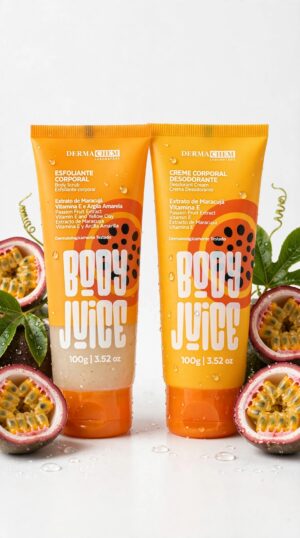 KIT BODY JUICE MARACUJÁ - DERMA CHEM ESFOLIANTE + CREME 100g CADA