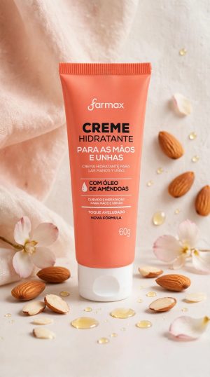 Creme Hidratante para Mãos e Unhas com Óleo de Amêndoas 60g - Farmax