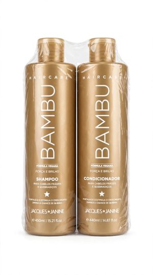 KIT JACQUES JANINE BAMBU - Shampoo 450ml + Condicionador 440ml - Força e Brilho