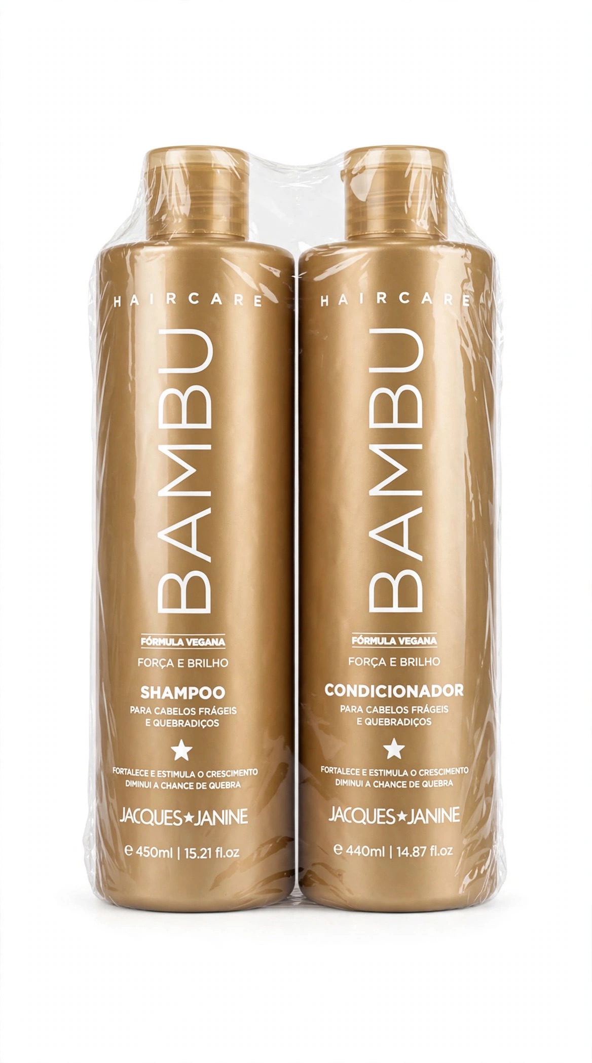 KIT JACQUES JANINE BAMBU - Shampoo 450ml + Condicionador 440ml - Força e Brilho